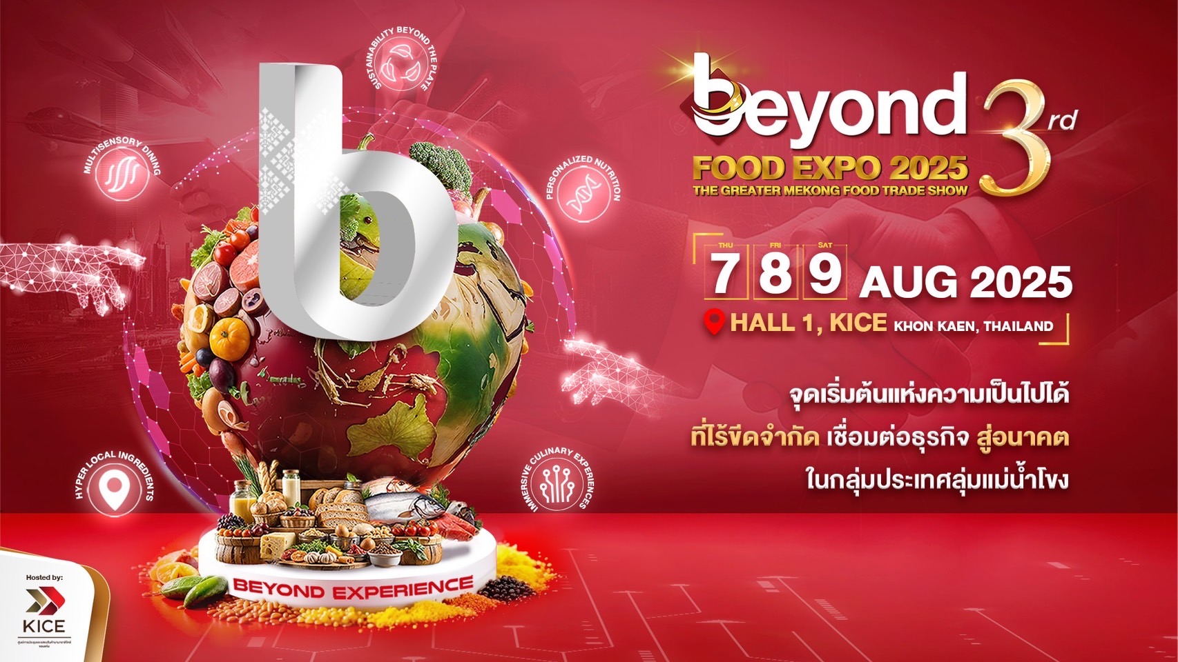 Read more about the article KICE ร่วมขับเคลื่อน Soft Power ไทย เตรียมจัดงาน BEYOND FOOD EXPO 2025